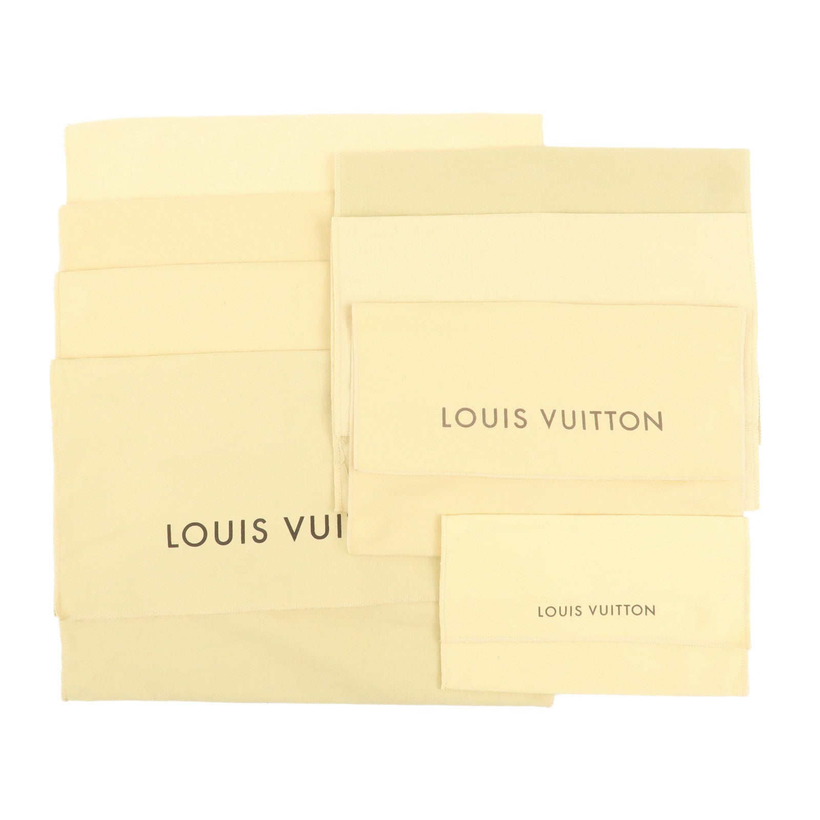 Louis Vuitton Set of 8 Dust Bag Storage Bag Flap Beige