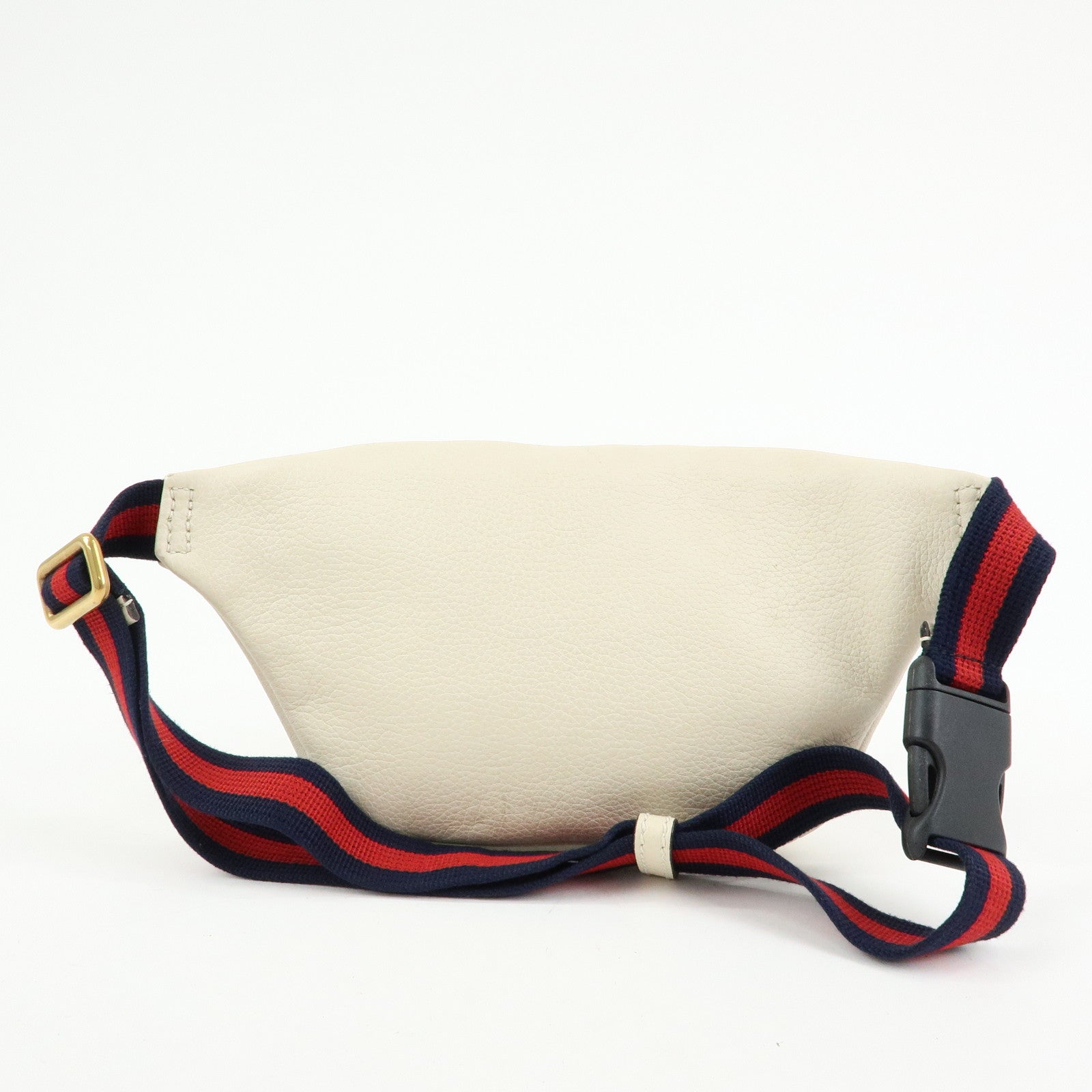 GUCCI Sherry Vintage Logo Leather Waist Pouch Body Bag Ivory 527792