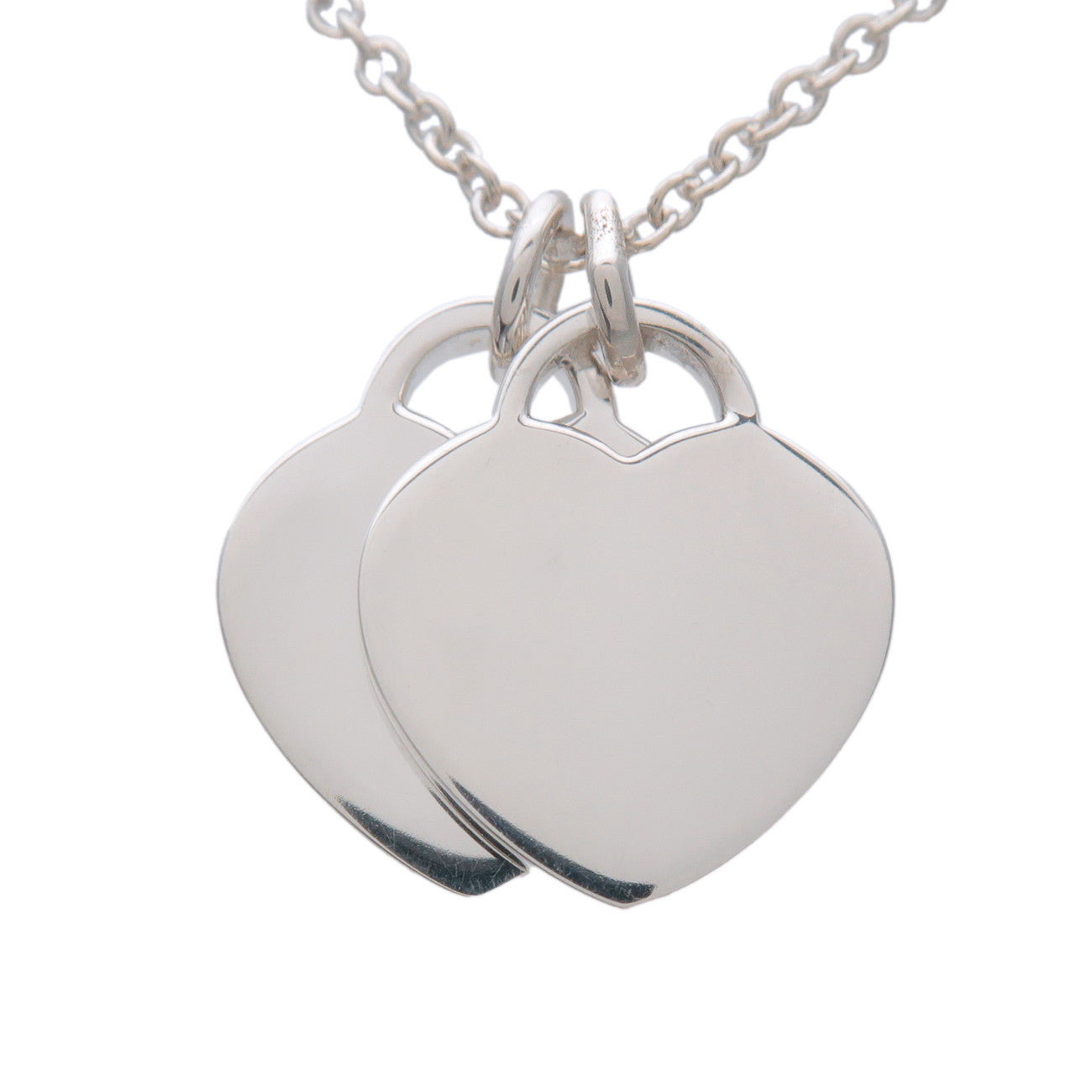 Tiffany & Co Return to Tiffany Mini Double Heart Tag Necklace SV925