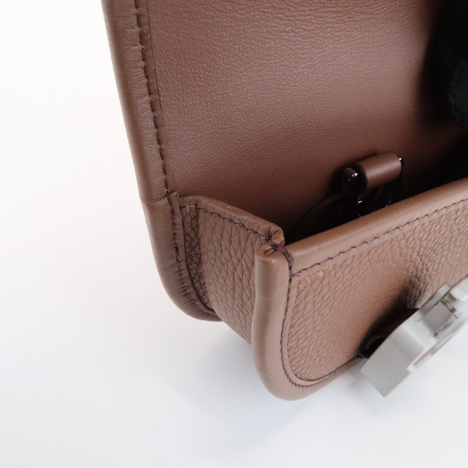 Christian Dior Leather Gallop Nano Pouch Coin Case Key Case Brown
