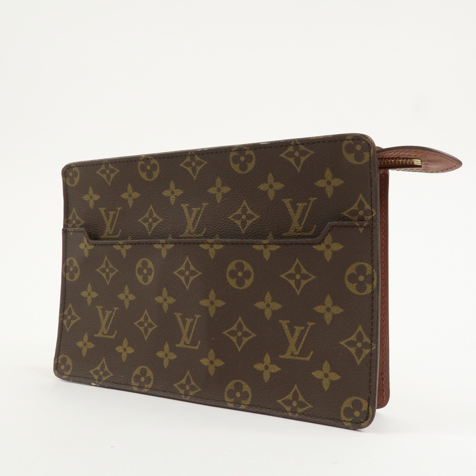 Louis Vuitton Monogram Pochette Homme Clutch Bag Brown M51795