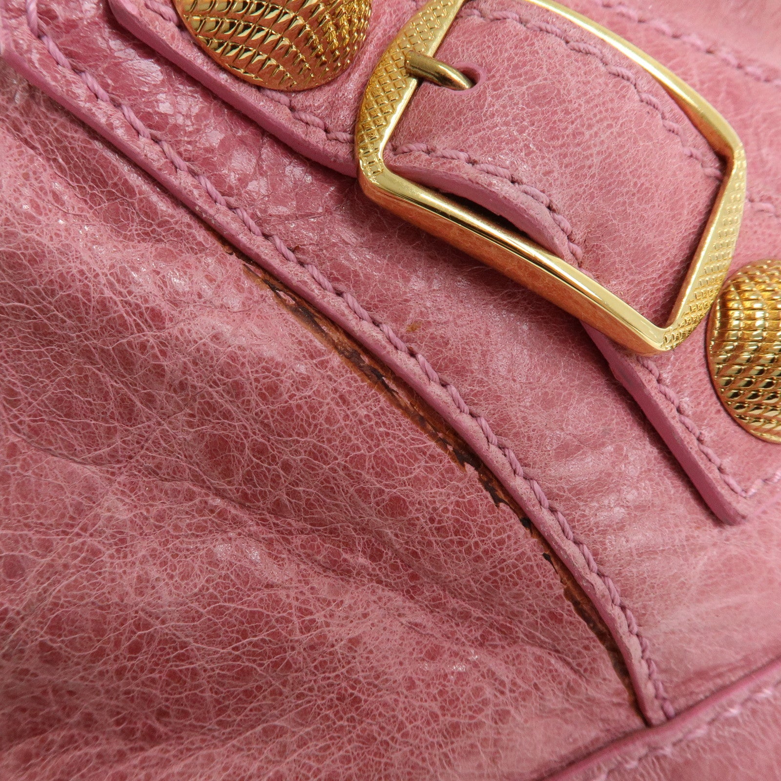 BALENCIAGA Giant 21 Bucket Bag Leather Shoulder Bag Pink 192913