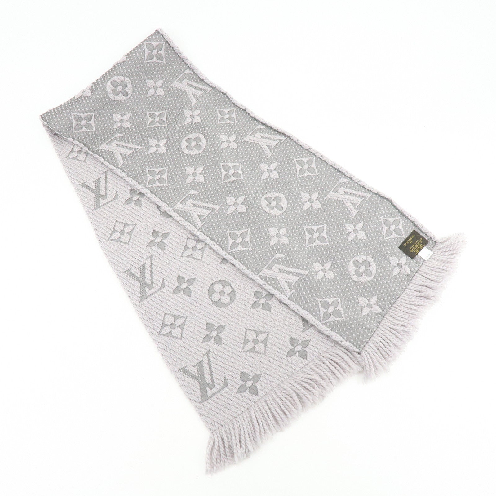 Louis Vuitton Monogram Escharp Logomania Scarf Gris Perle M74742