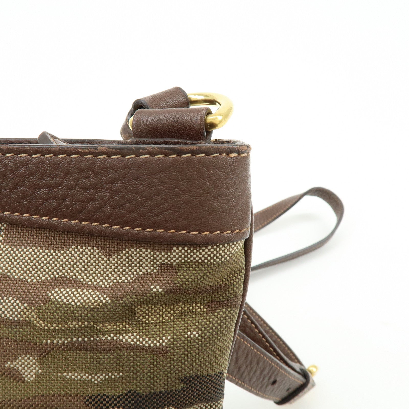 PRADA Logo Jacquard  Leather Shoulder Bag Crossbody Bag Camouflage