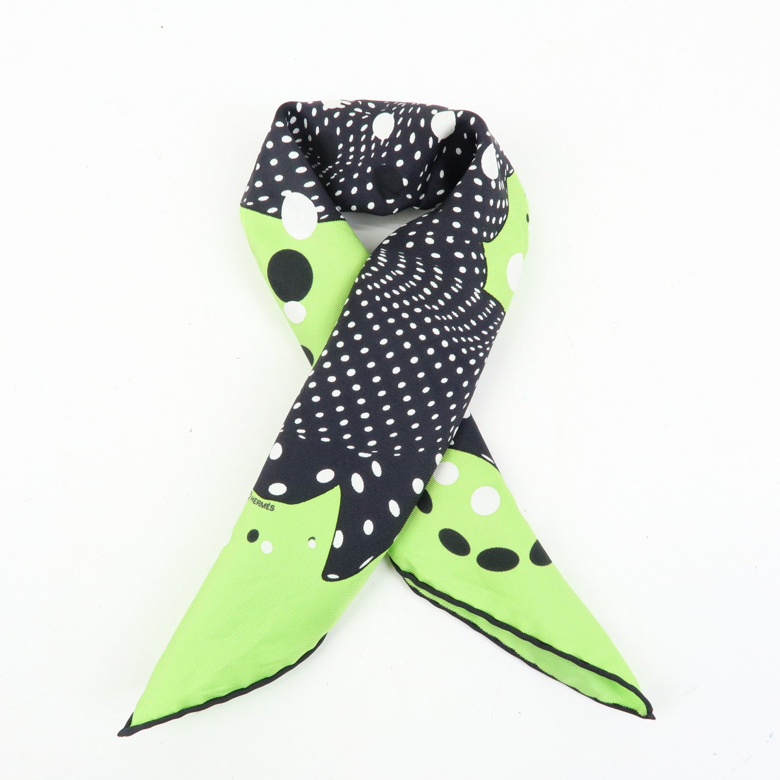 HERMES Carre 42 Silk 100% Scarf iHOLA FLAMENCA! Green Black