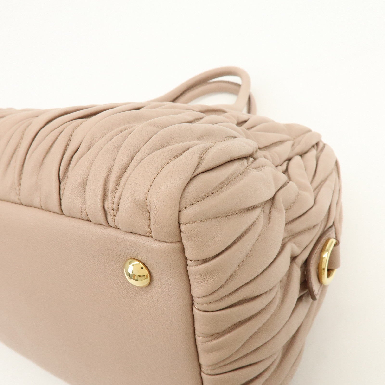 MIU MIU Matelasse Nappa Leather 2Way Hand Shoulder Bag Pink RLN059