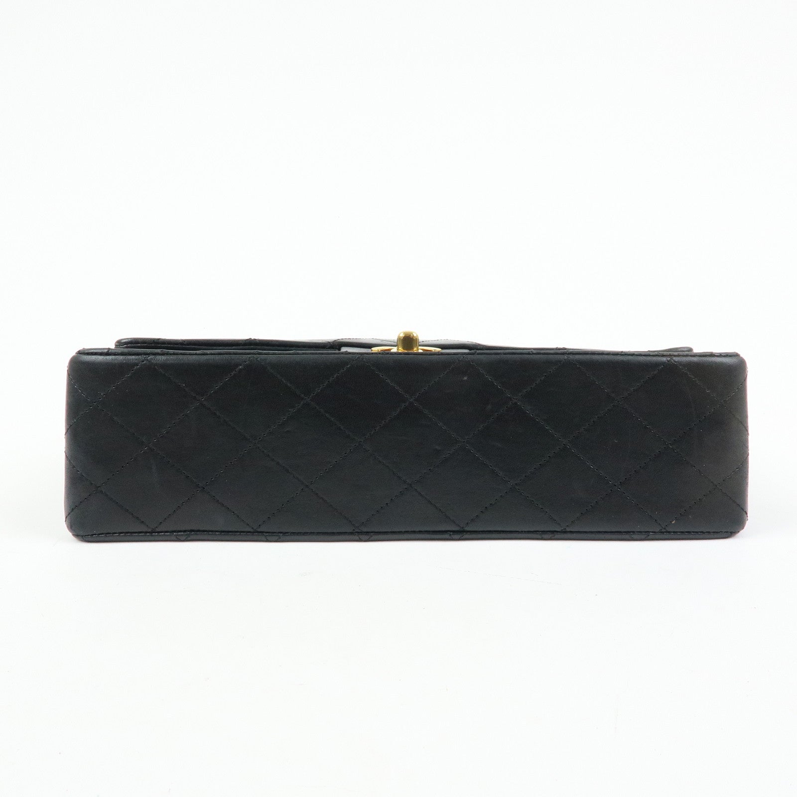 CHANEL Matelasse 25 Double Flap Chain Shoulder Bag Black A01112
