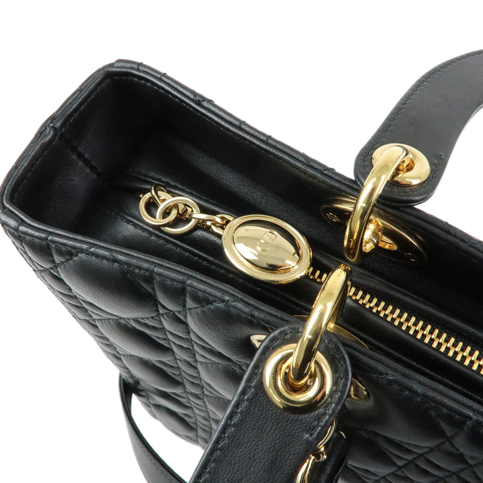 Christian Dior Lady Dior Cannage Leather 2Way Hand Shoulder Bag