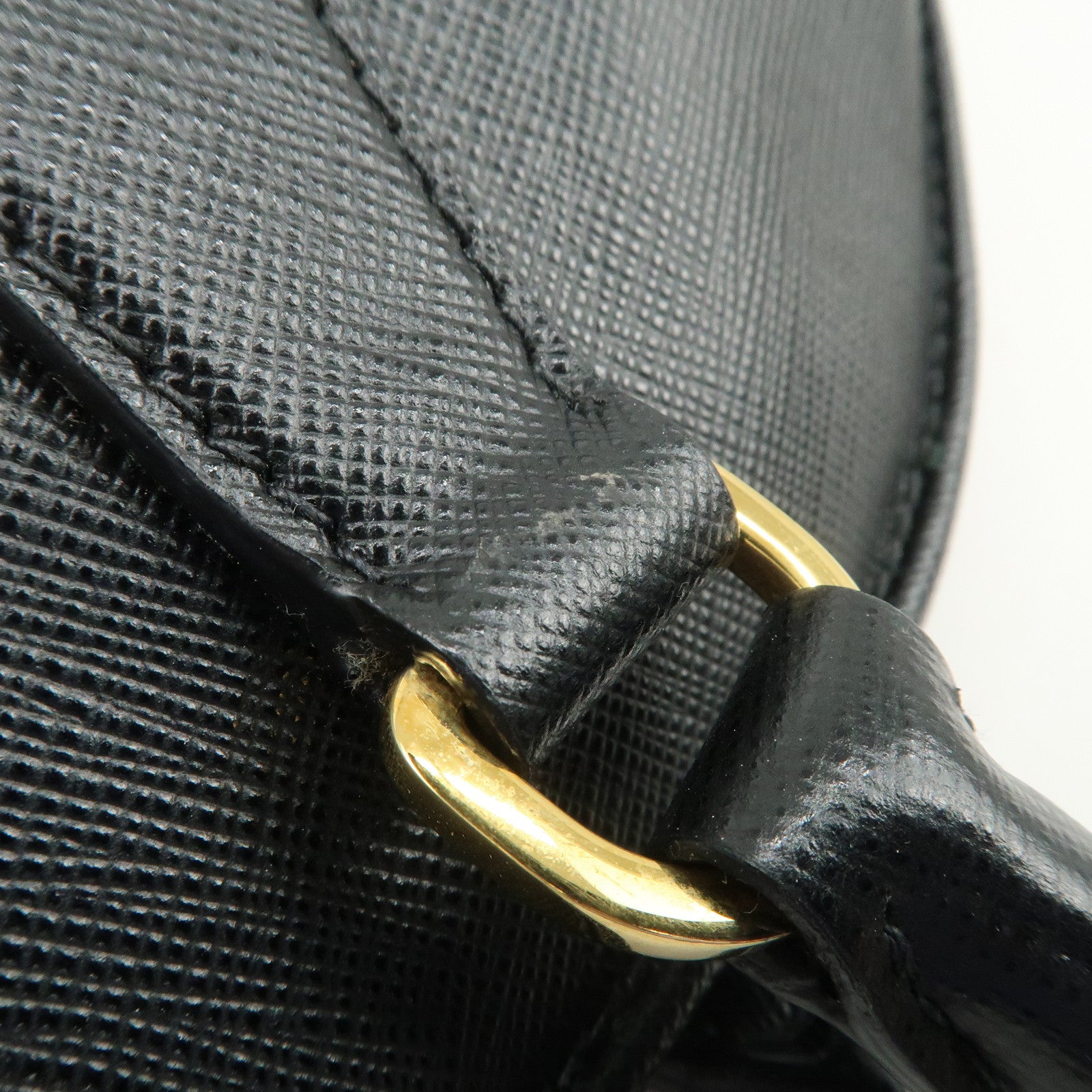 PRADA Saffiano Leather Triangle Logo 2WAY Bag Hand Bag Black BN2567