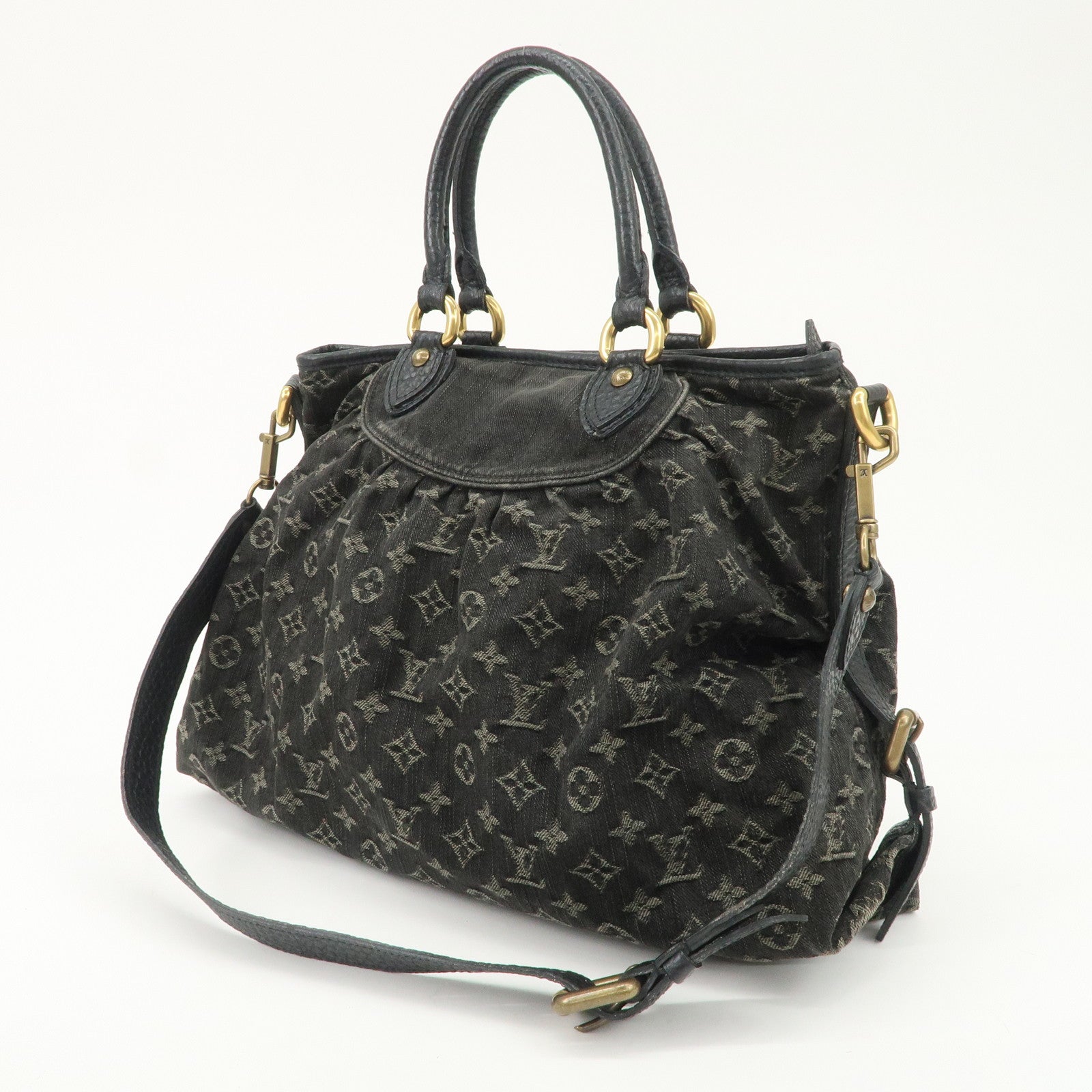 Louis Vuitton Monogram Denim Neo Cabby MM 2Way Bag Noir M95351