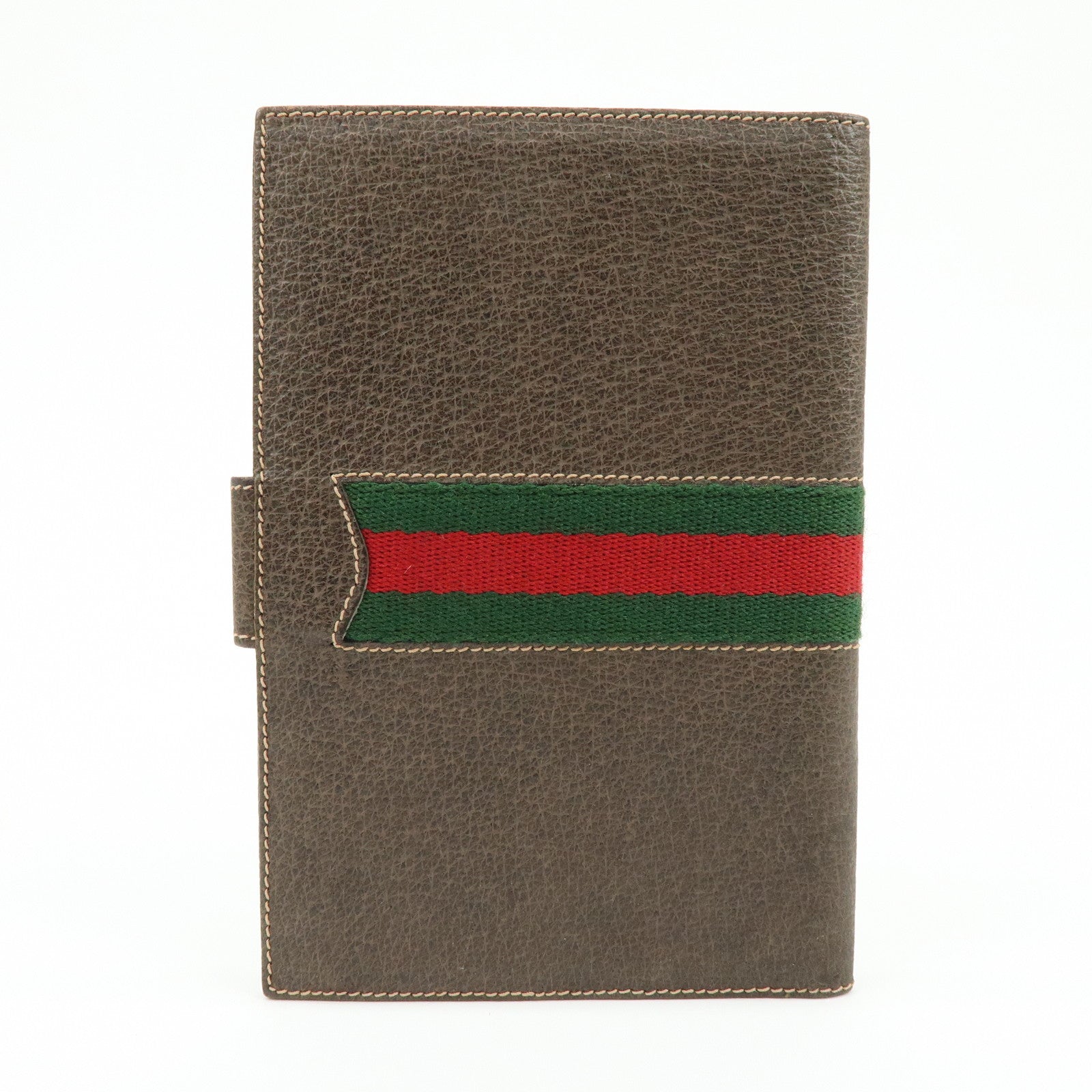 GUCCI Sherry Leather Agenda Cover Planner Cover Passport Case Brown