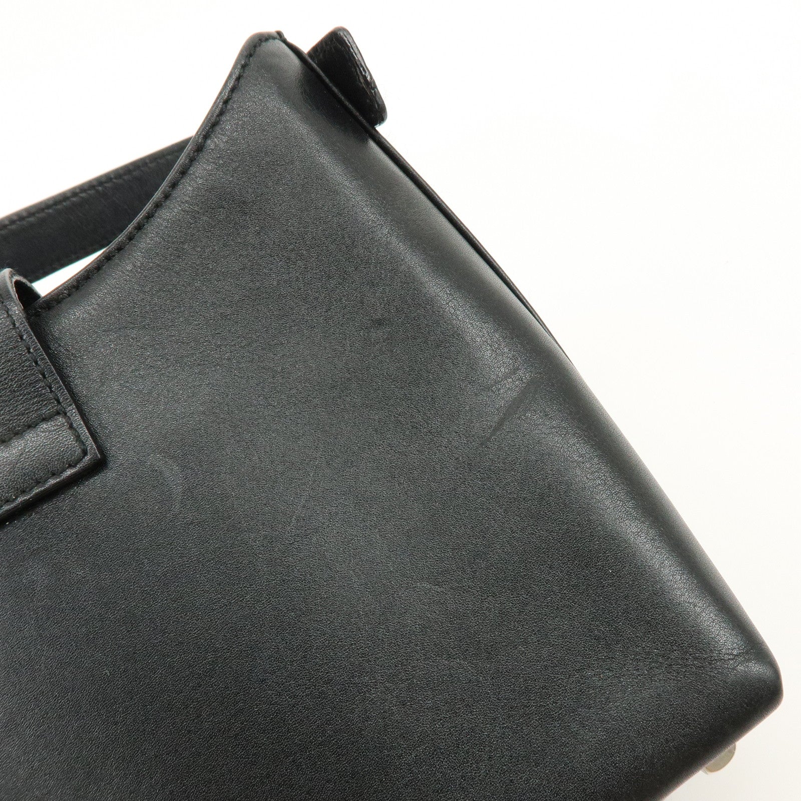 Ferragamo Gancini Leather Hobo Hand Bag Black