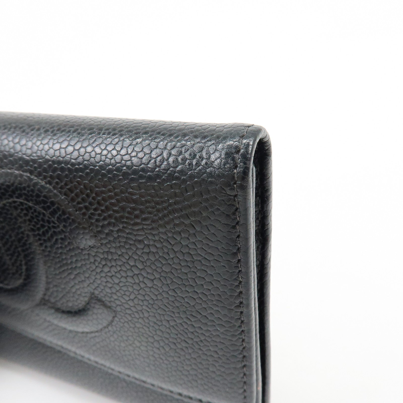 CHANEL COCO Mark Caviarskin Compact Flap Wallet Black