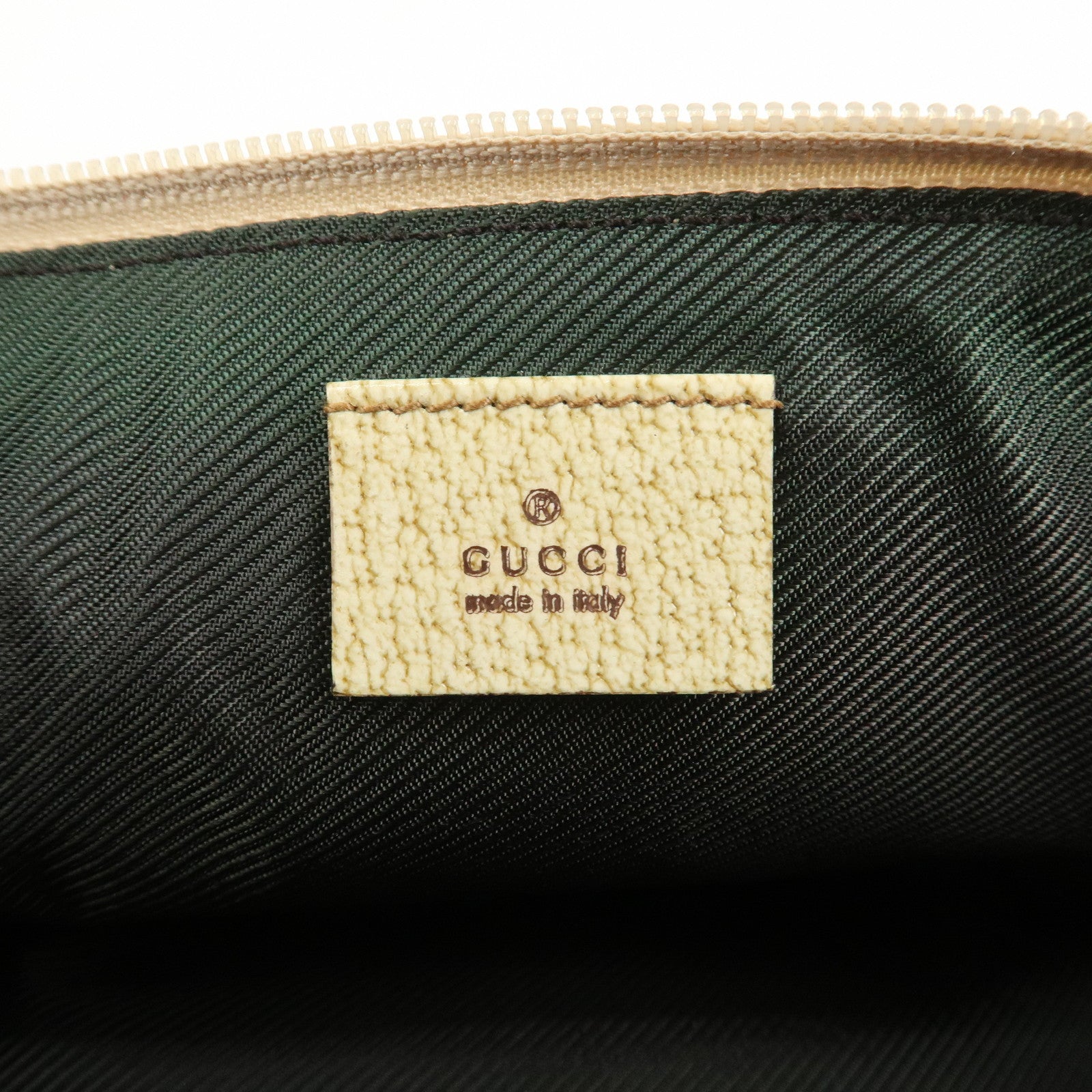 GUCCI Boat Bag GG Canvas Leather Hand Bag Beige 07198
