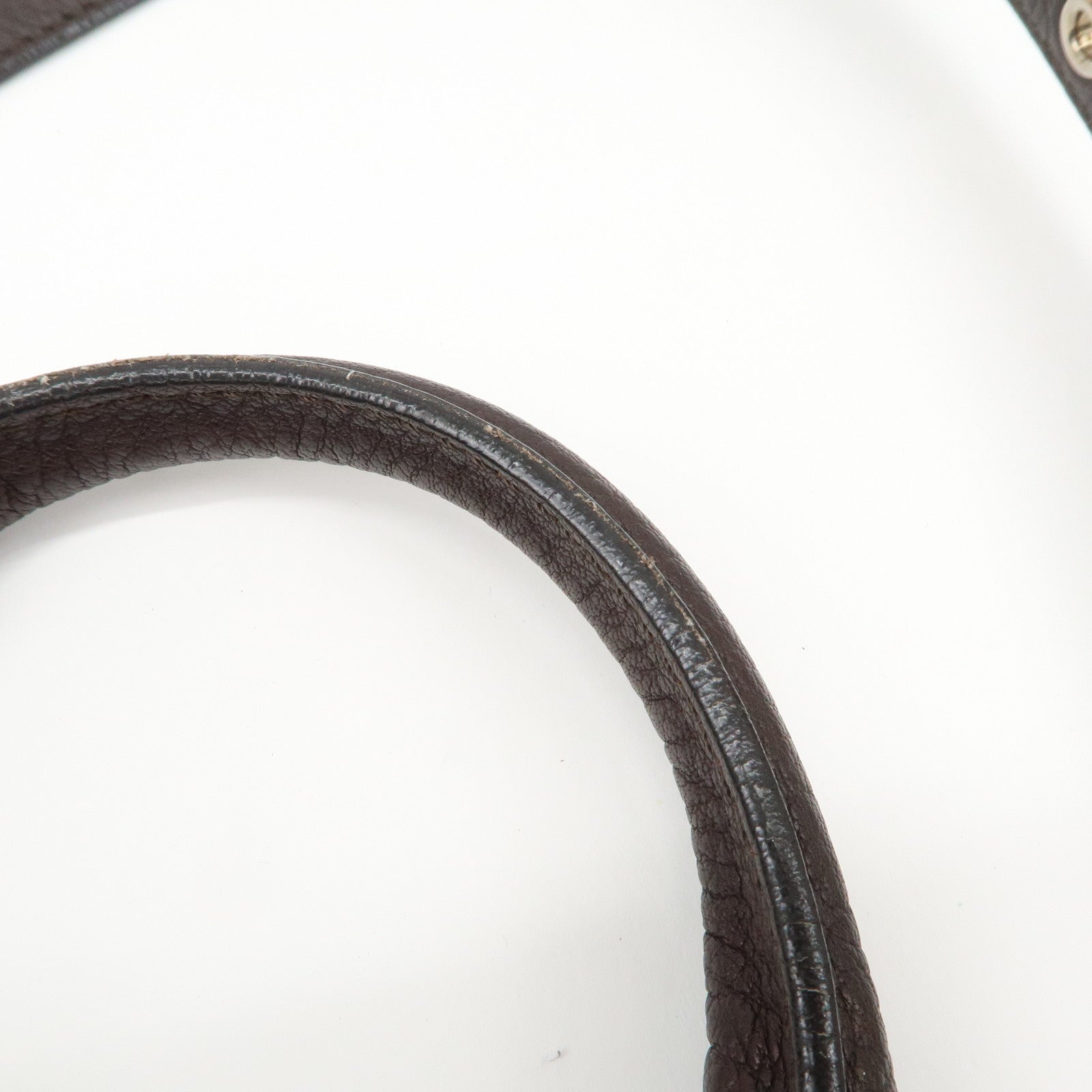 CELINE Macadam Pillow Small Leather 2Way Bag Dark Brown