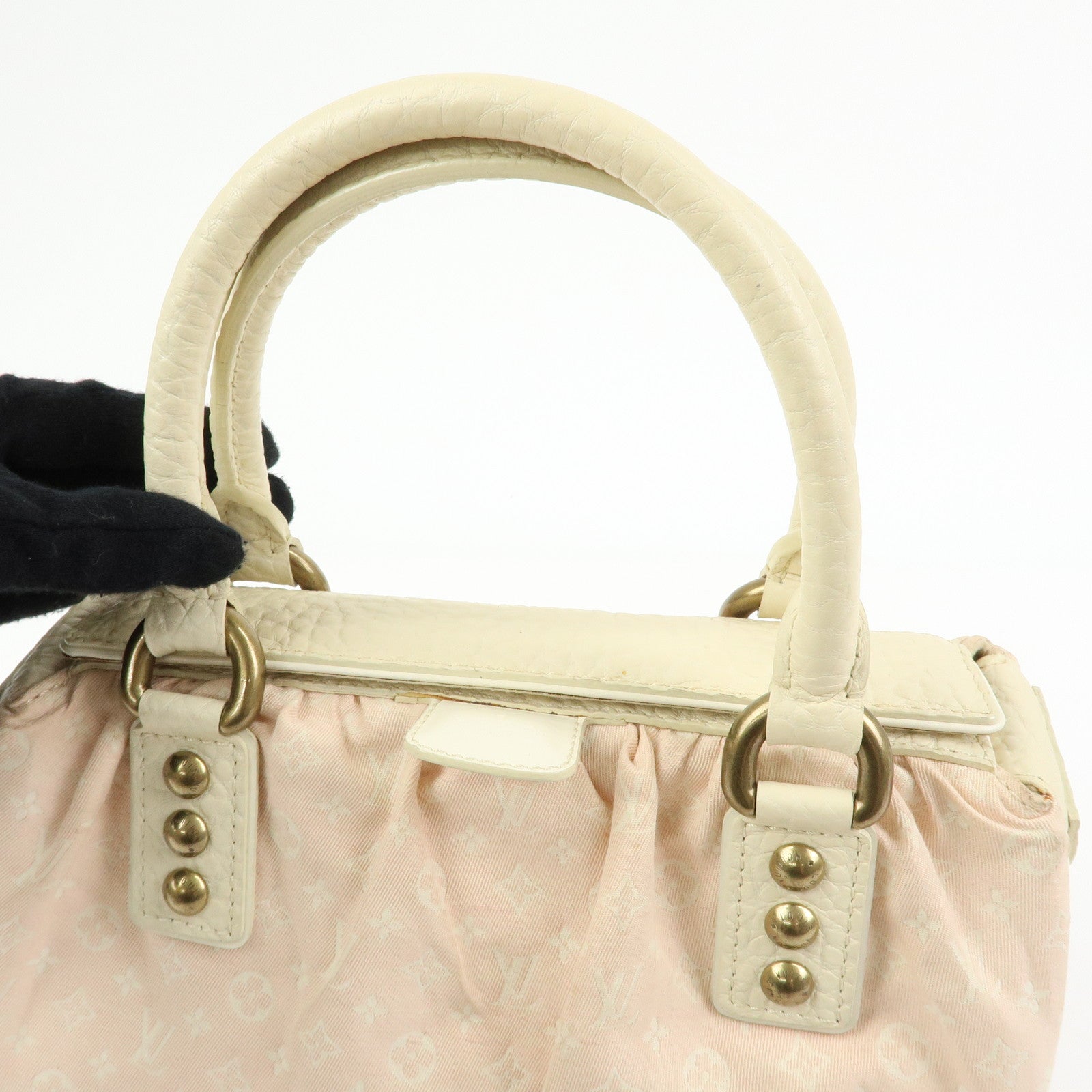 Louis Vuitton Monogram Mini Lin Trapes PM Hand Bag Rose M40062