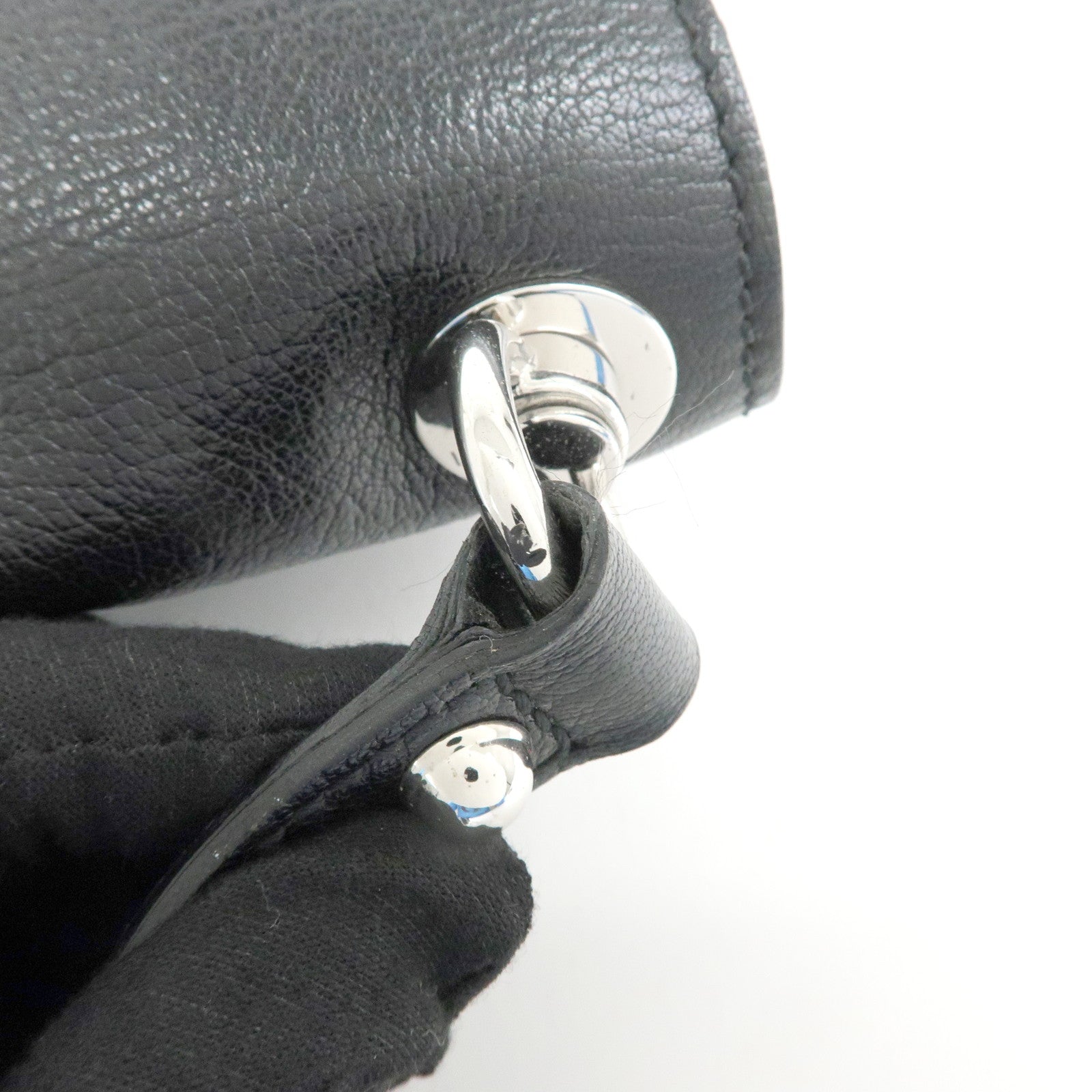 GUCCI Interlocking G Leather Shoulder Bag Hand Bag Black 115746