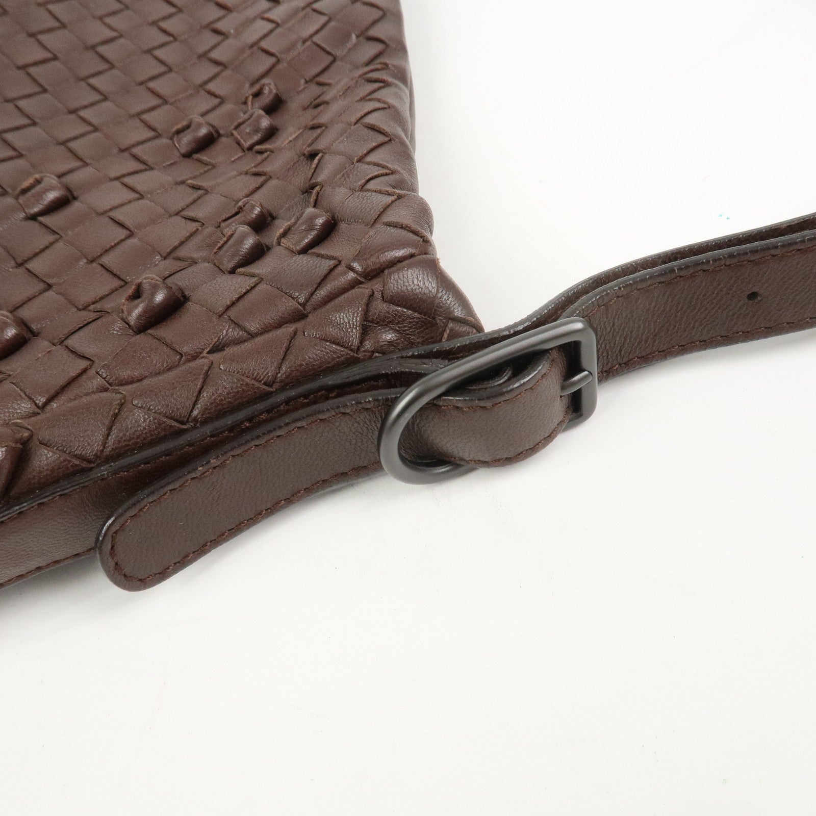 BOTTEGA VENETA Intrecciato Leather Shoulder Bag Brown 133507