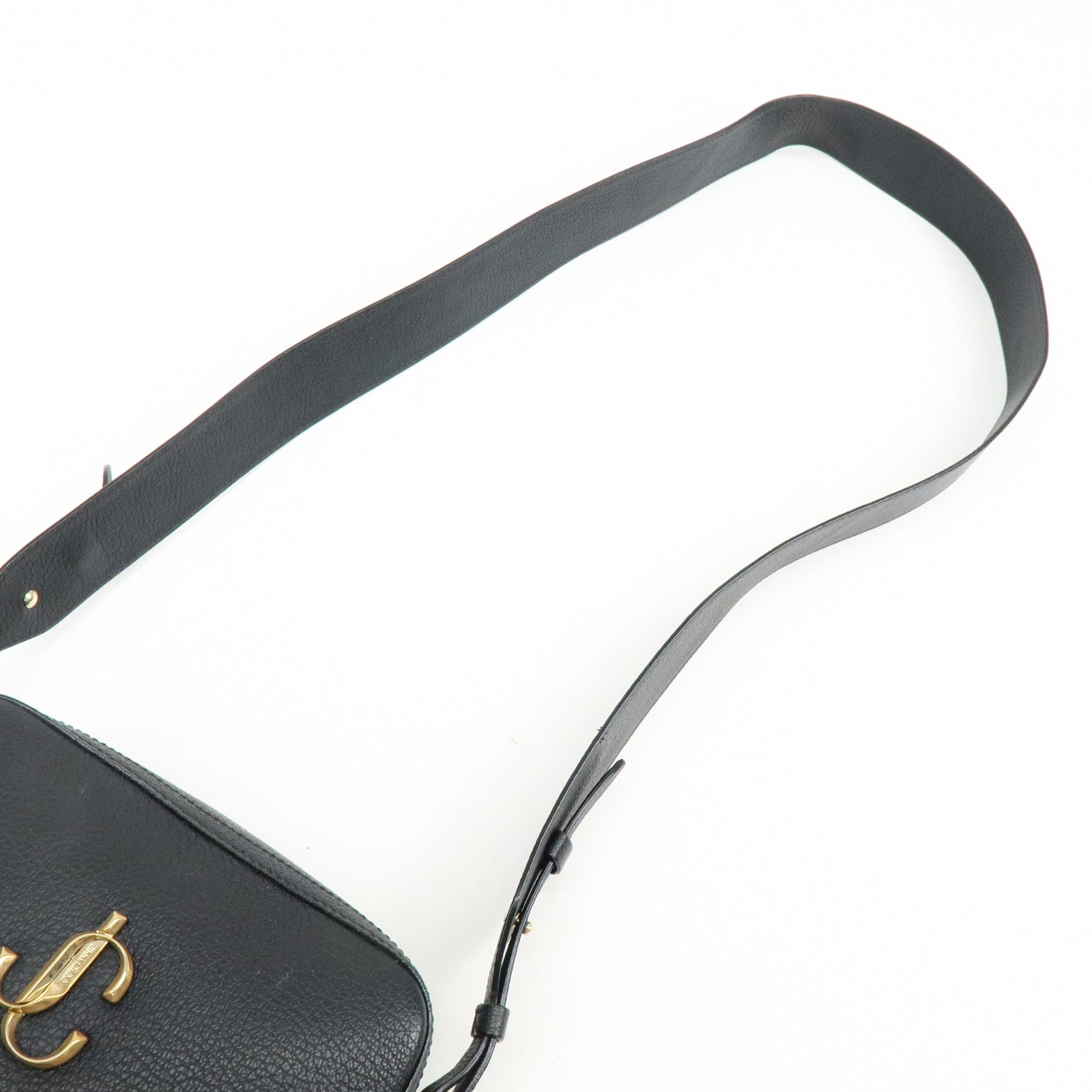 JIMMY CHOO VARENNE Leather Shoulder Bag Crossbody Bag Black