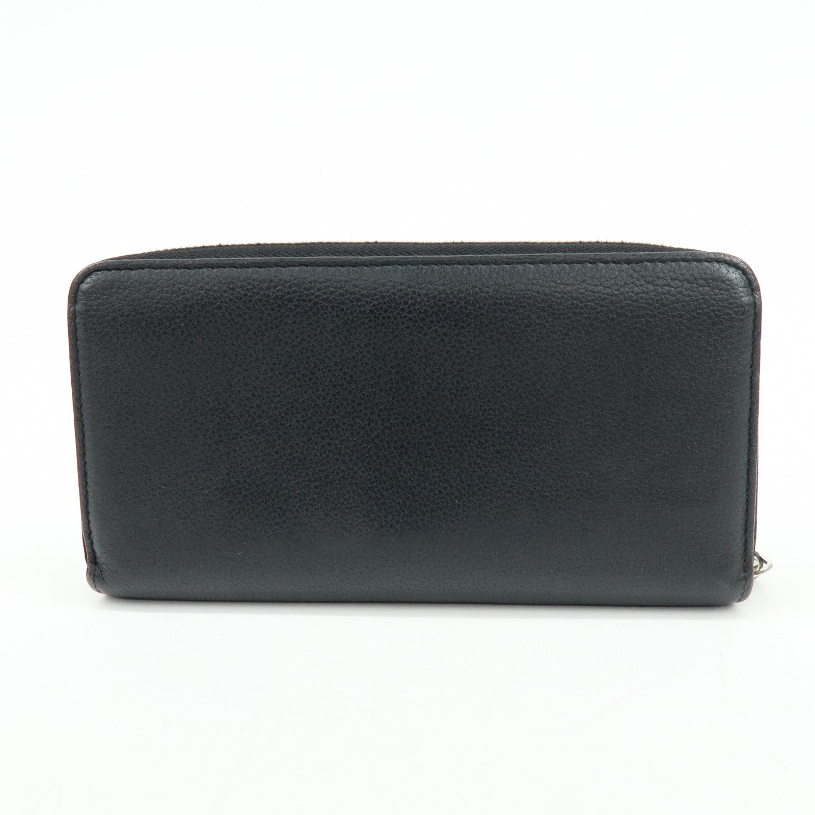 Louis Vuitton Leather Lockme Round Zippy Long Wallet Noir M62622