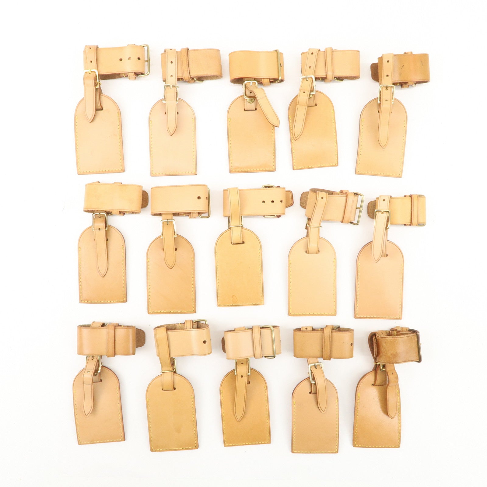 Louis Vuitton Set of 15 Nume Leather Name Tag & Poignet Natural Used