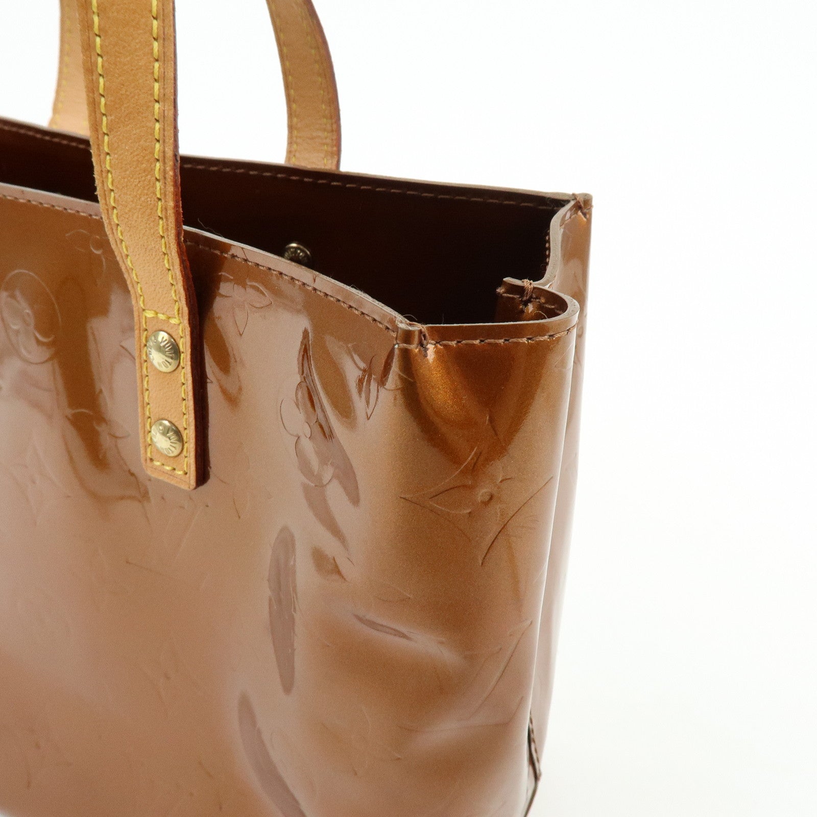 Louis Vuitton Monogram Vernis Reade PM Hand Bag Bronze M91146
