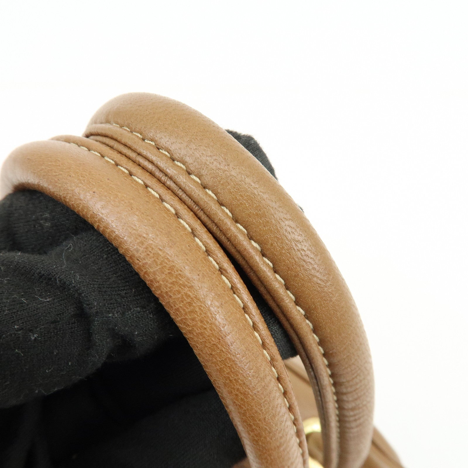 LOEWE Anagram Nappa Leather Hand Bag Mini Boston Bag Brown