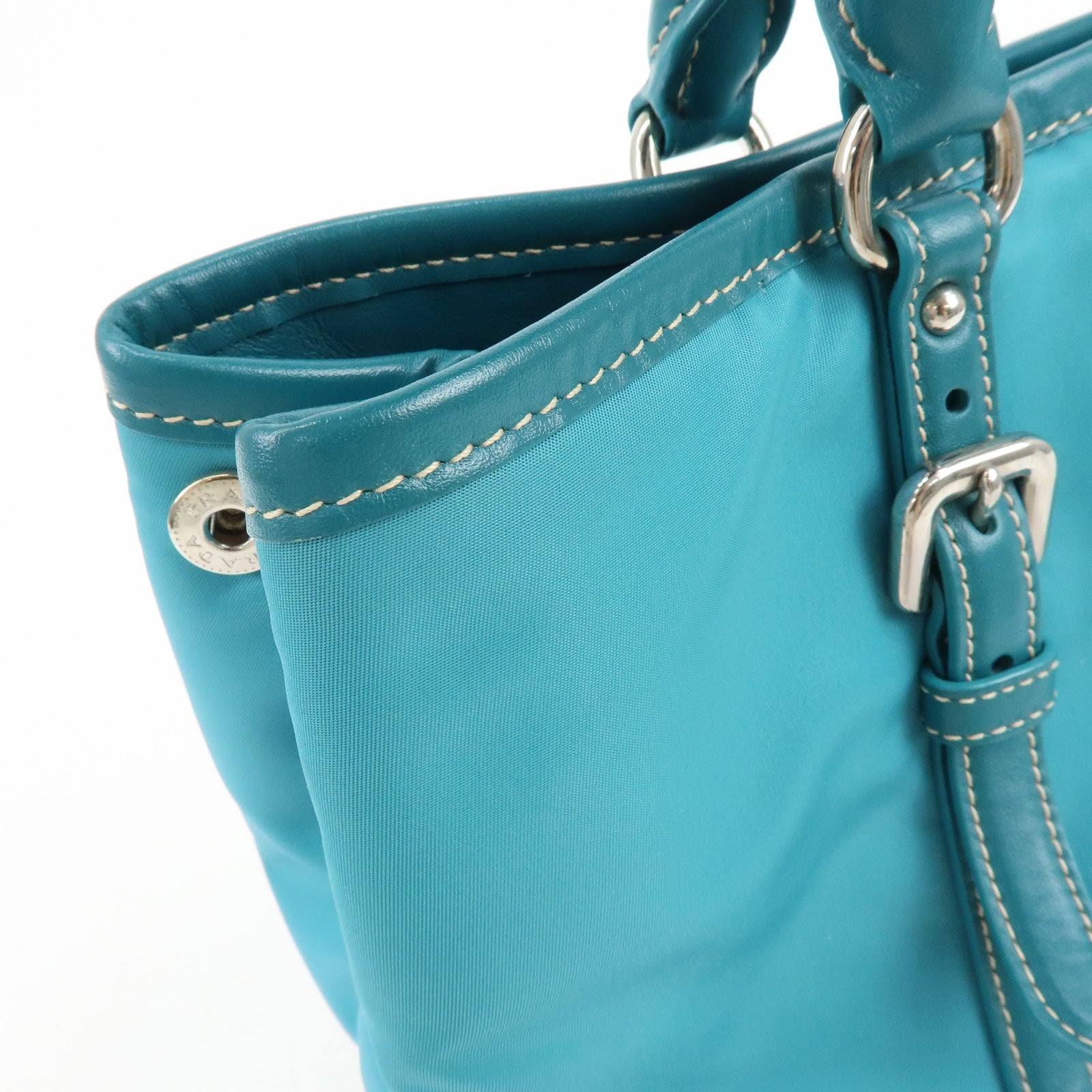 Prada Nylon Leather 2Way Bag Hand Bag Shoulder Bag Blue