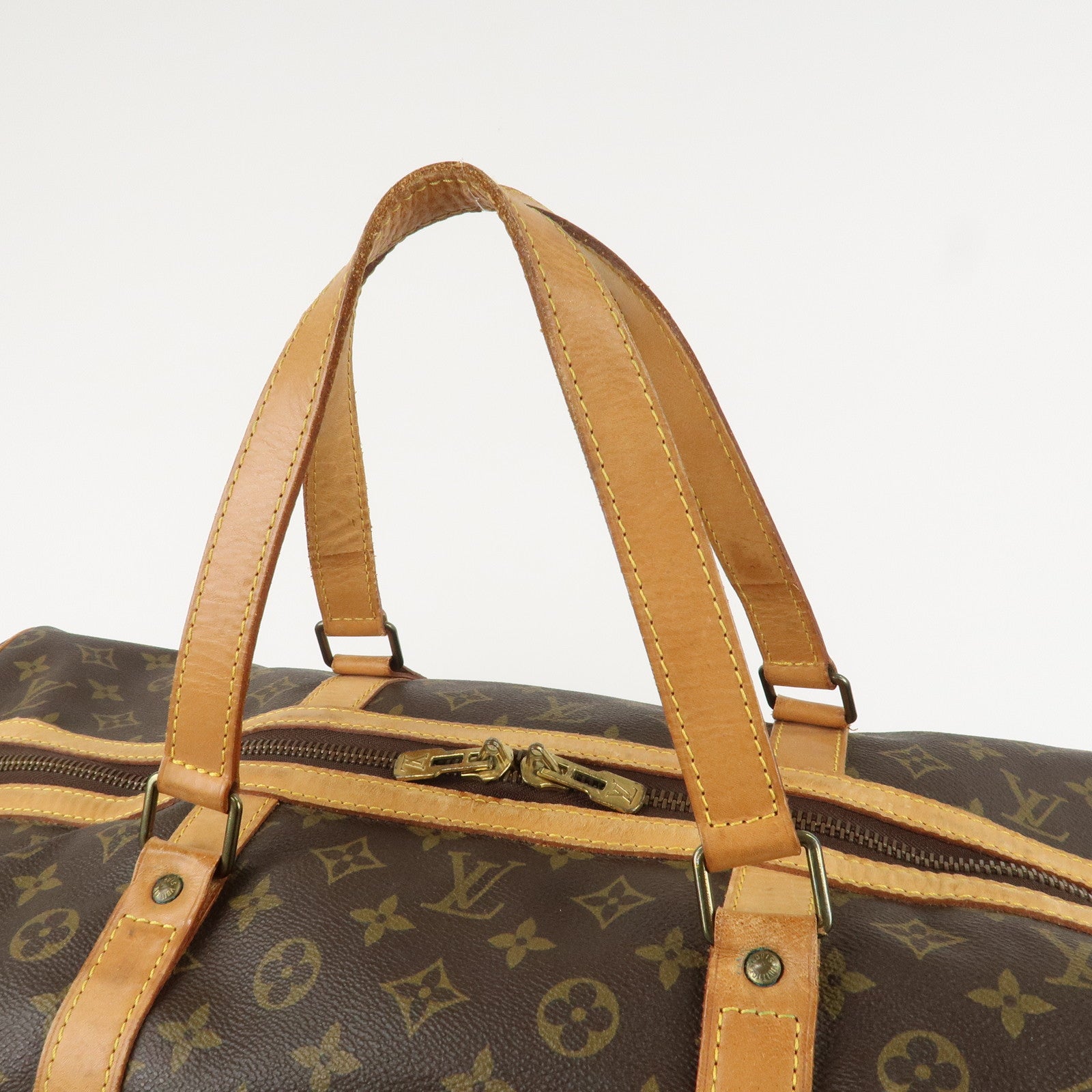 Louis Vuitton Monogram Sac Souple 55 Boston Bag Brown M41622 Used