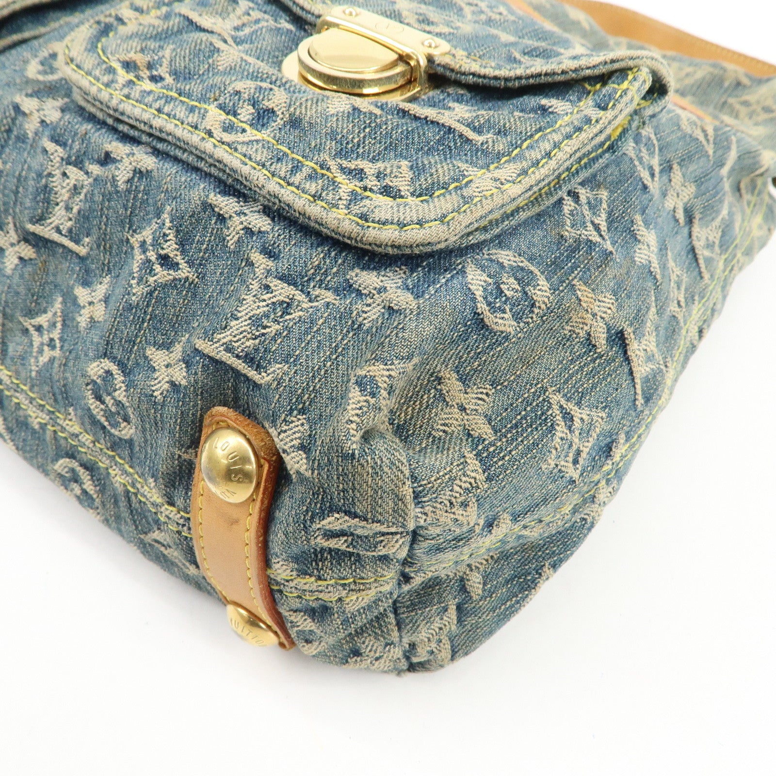 Louis Vuitton Monogram Denim Baggy GM Shoulder Bag Blue M95048