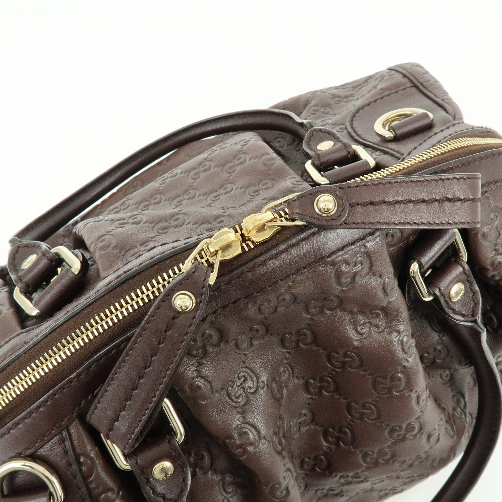 GUCCI Sukey Interlocking G Guccissima Leather 2WAY Bag Brown 223974