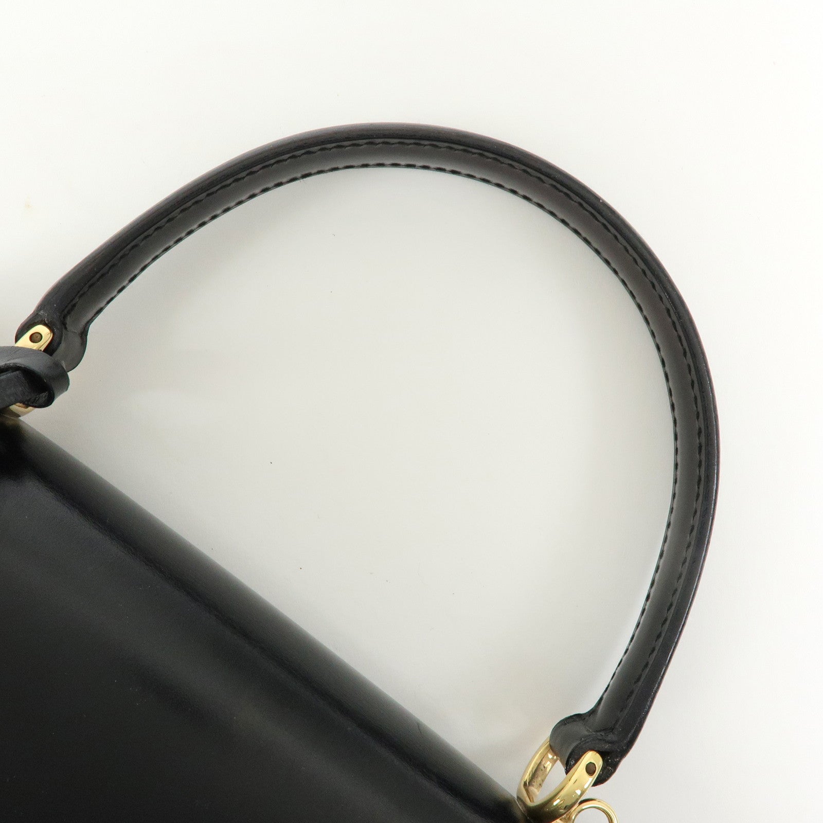 GUCCI Lady Lock Calf Leather 2Way Hand Bag Black