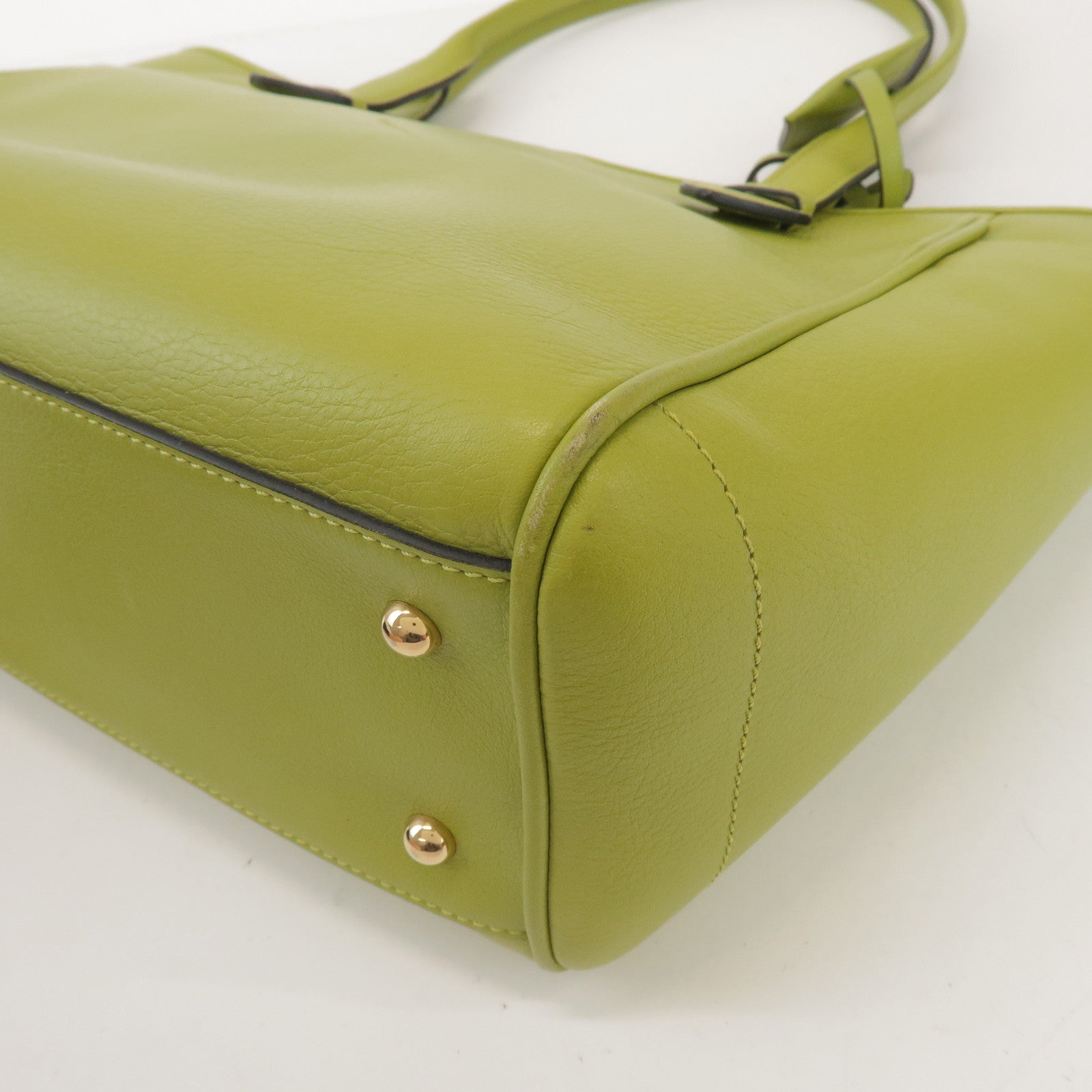 LOEWE Heritage Calf Leather Tote Bag Shoulder Bag Light Green