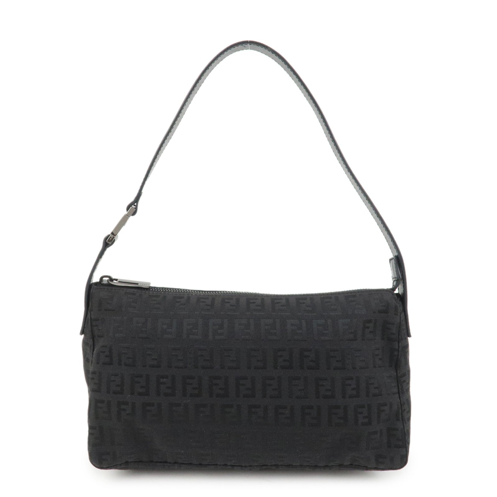 FENDI Zucchino Shoulder Bag Hand Bag Black 8BR444