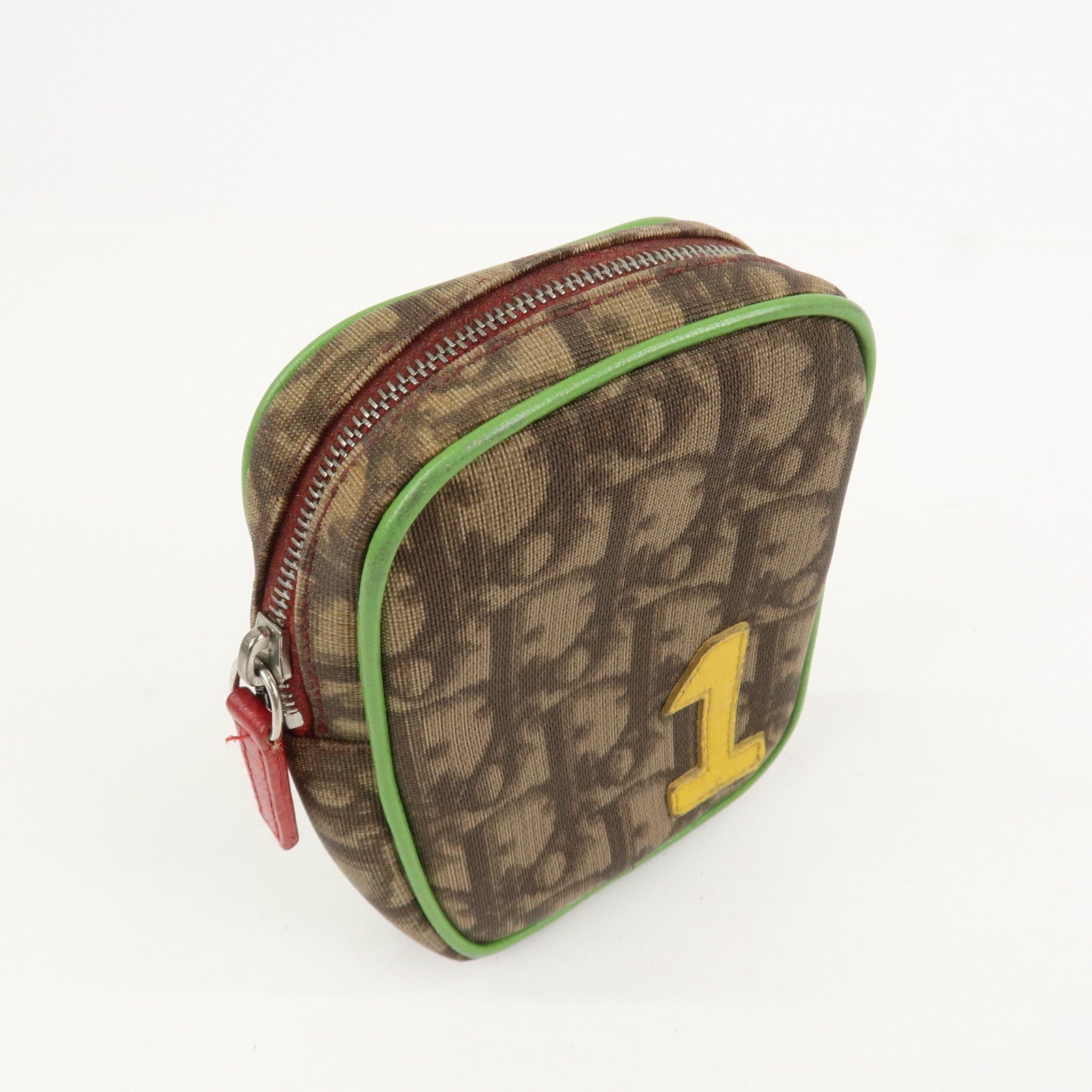 Christian Dior Rasta Trotter PVC Leather Pouch Cosmetic Pouch Brown