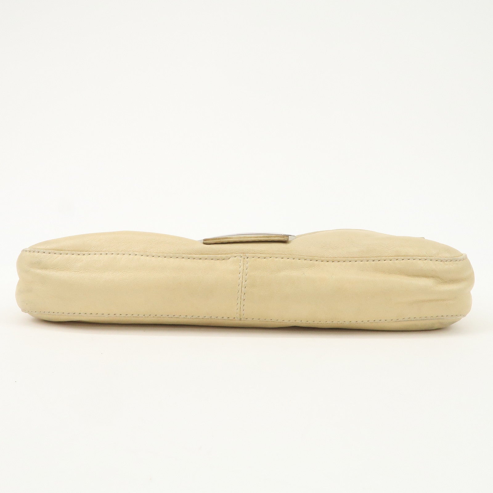 FENDI Mamma Baguette Leather Shoulder Bag Hand Bag Ivory 26424