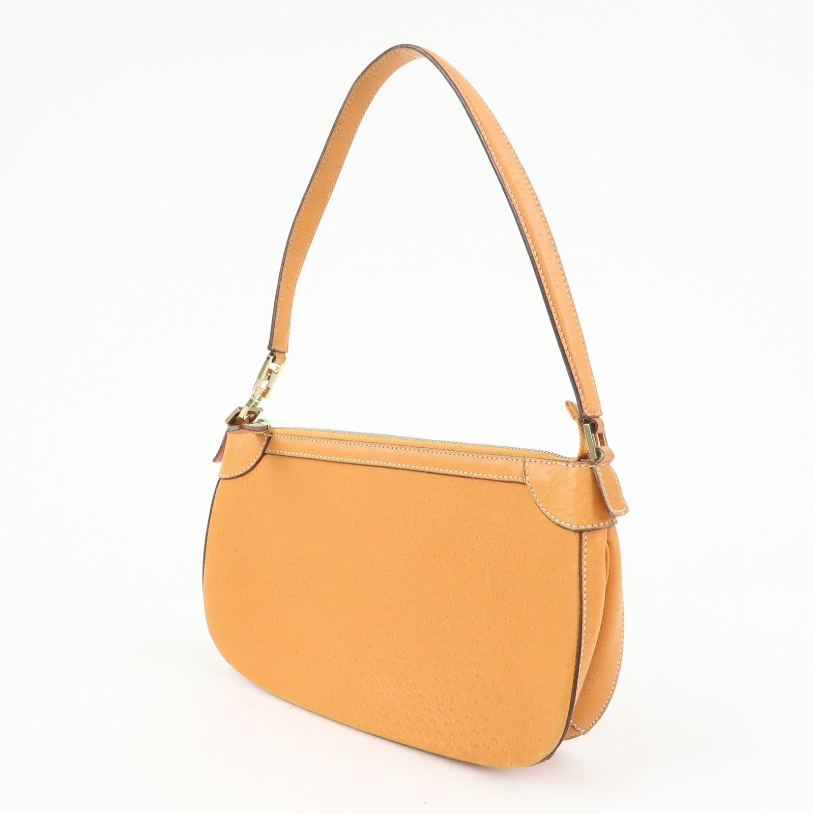 Ferragamo Gancini Leather Hand Bag Shoulder Bag Orange