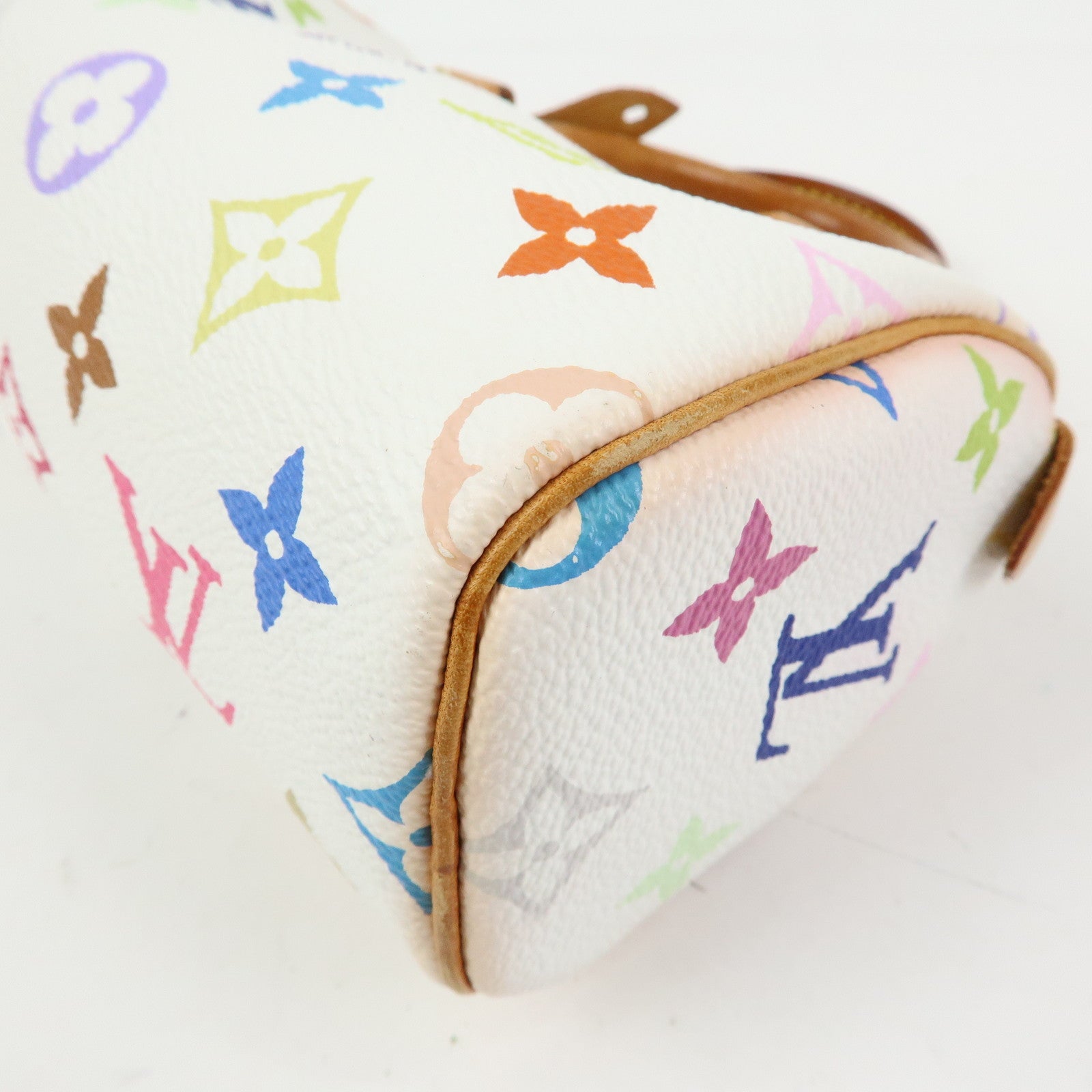 Louis Vuitton Monogram Multicolor Mini Speedy Hand Bag Blanc M92645