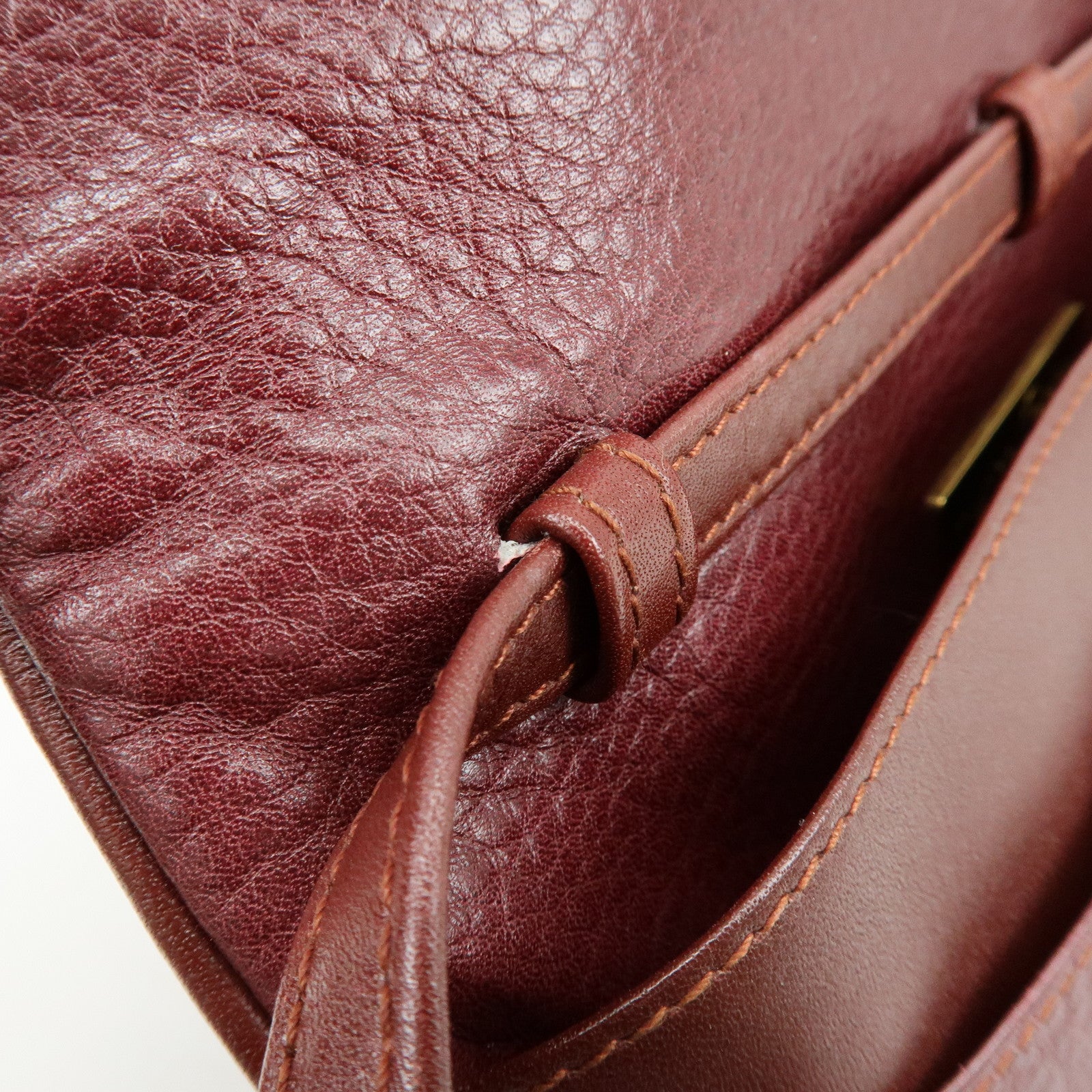 Cartier Must de Cartier Leather Shoulder Bag Crossbody Bag Bordeaux