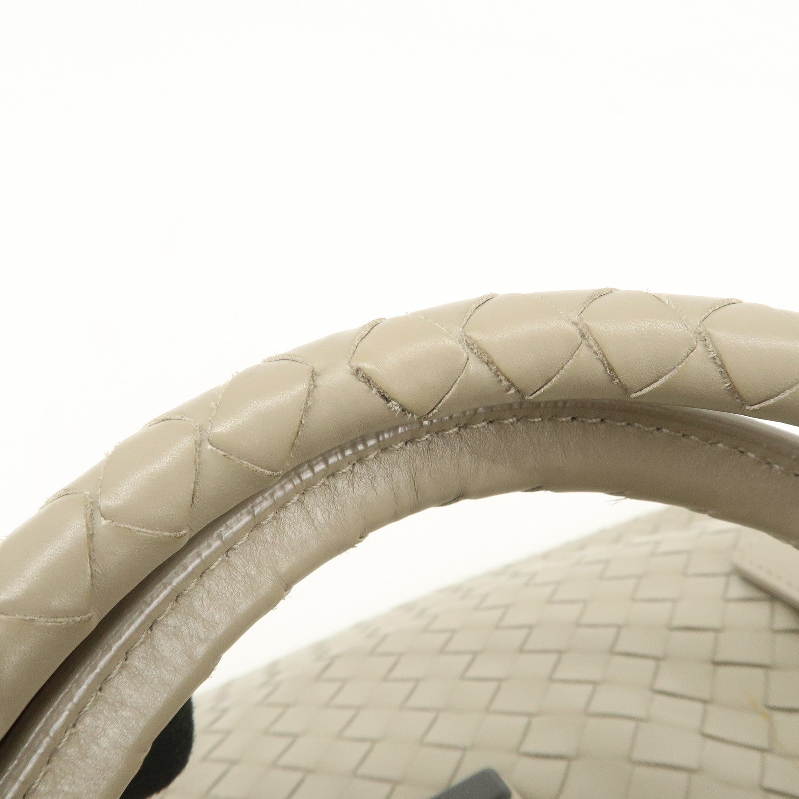 BOTTEGA VENETA Intrecciato Leather Tote Bag Hand Bag Greige