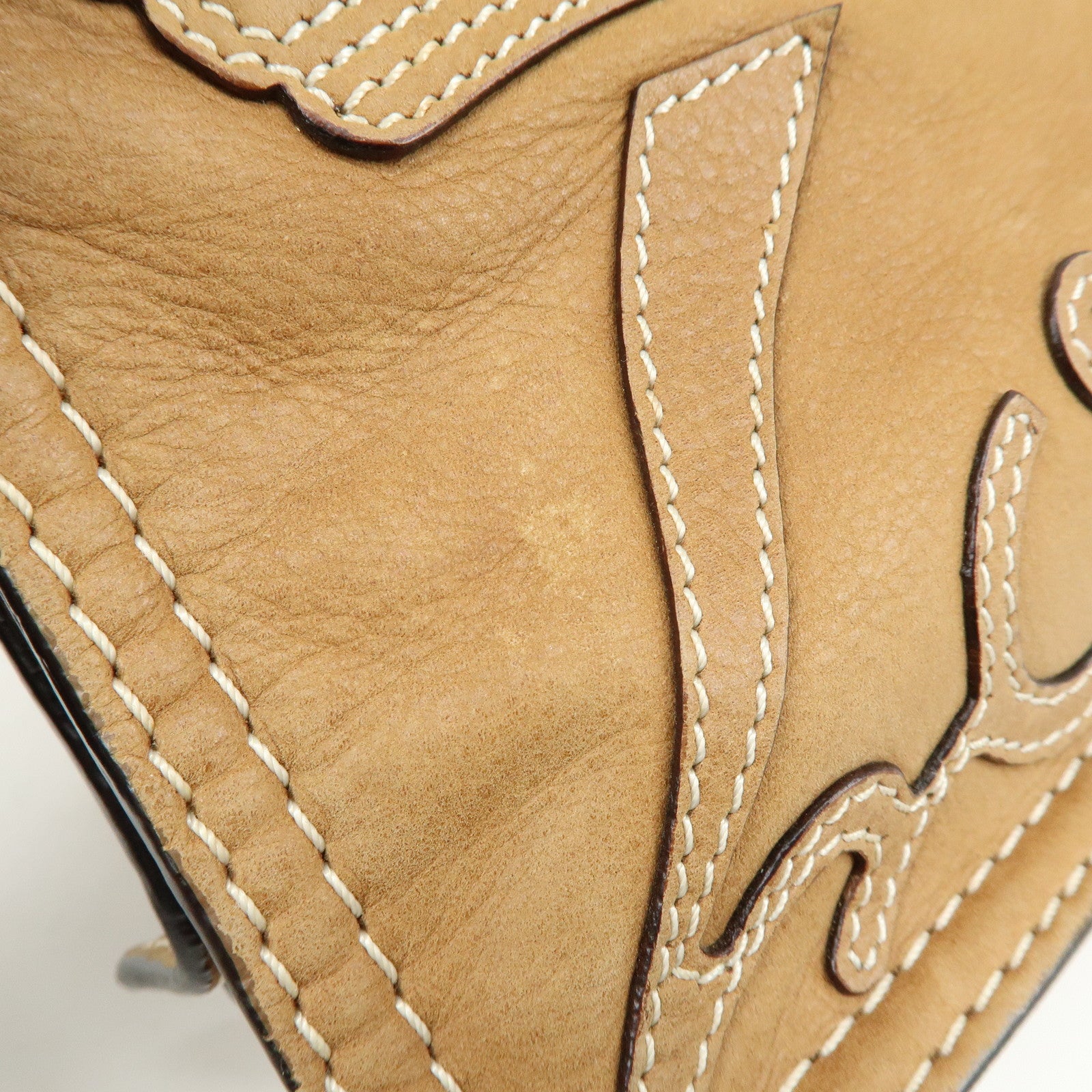 LOEWE Logo Leather Chain Shoulder Bag Crossbody Bag Brown