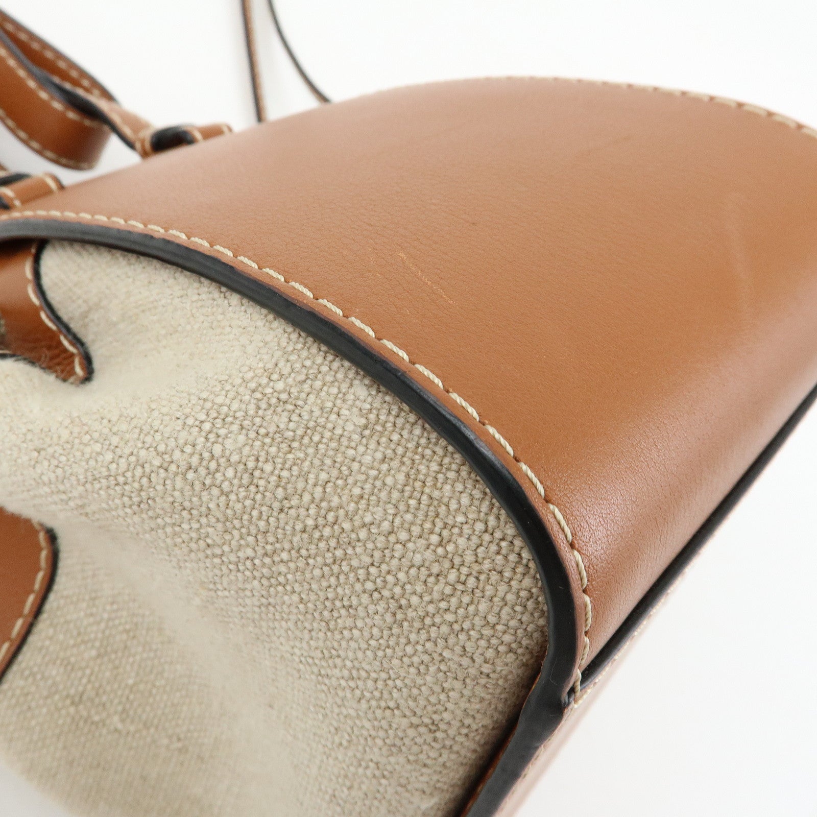 LOEWE Anagram Hammock Cotton Calf Leather Drawstring Mini 2Way Bag