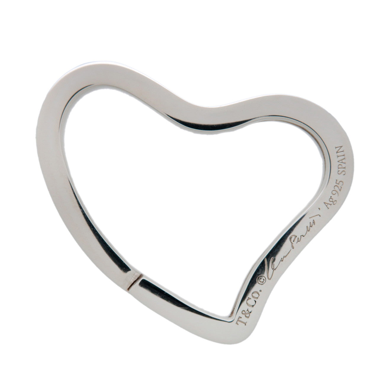 Tiffany&Co. Open Heart Key Ring Key Chain SV925 Silver