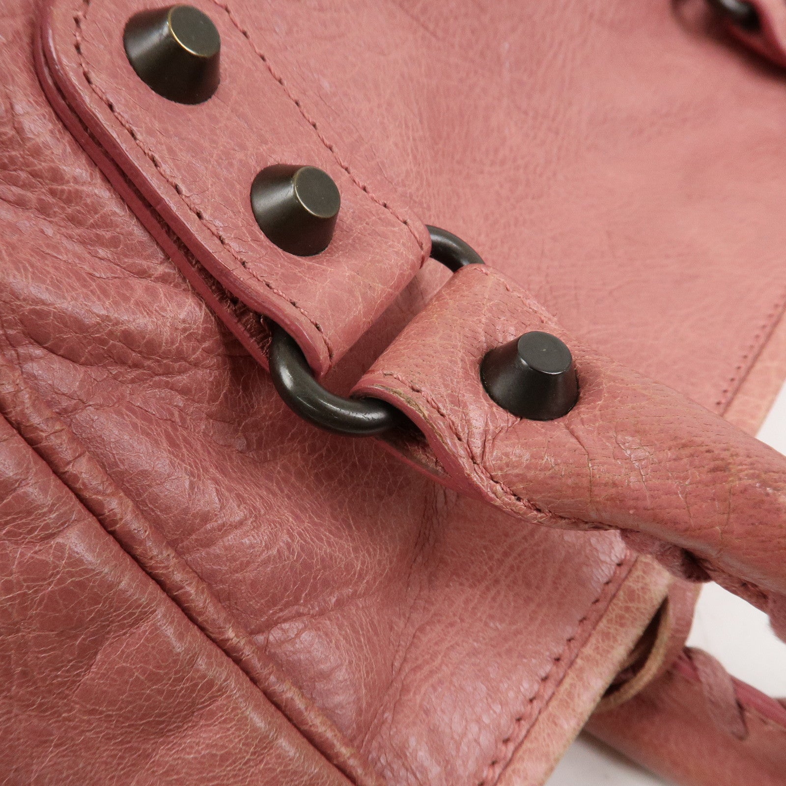 BALENCIAGA The Sunday Leather Tote Bag Hand Bag Pink 228750