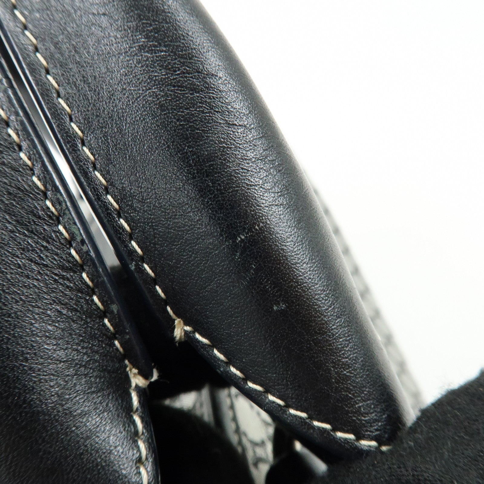 CELINE Macadam Canvas Leather Boogie Bag Hand Bag Navy