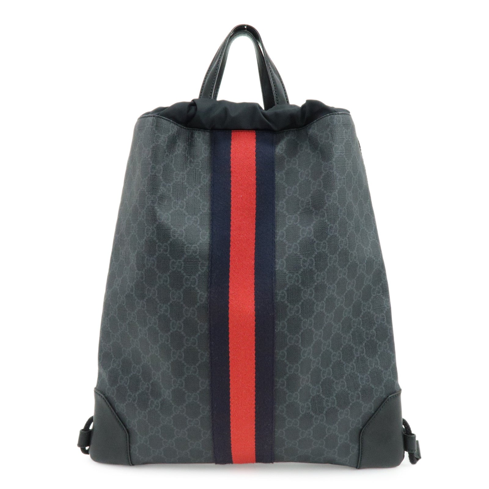 GUCCI Sherry GG Supreme Leather Backpack Rucksack Black 473872