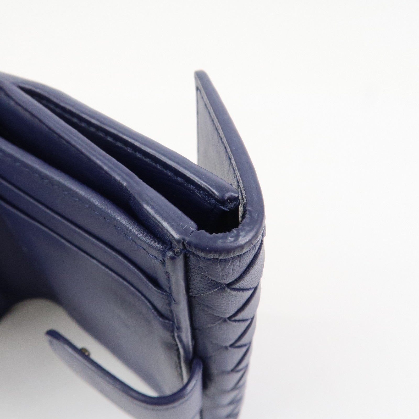 BOTTEGA VENETA Intrecciato Leather W Hook Compact Wallet 382576