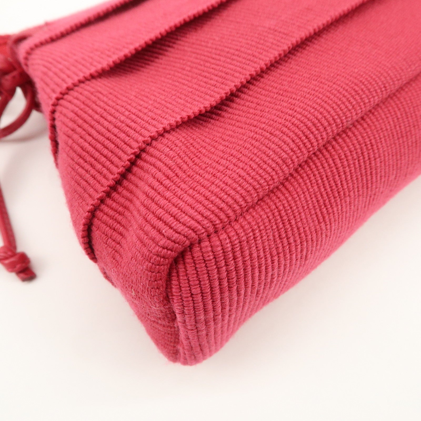 Ferragamo Logo Canvas Leather Shoulder Bag Hand Bag Pink