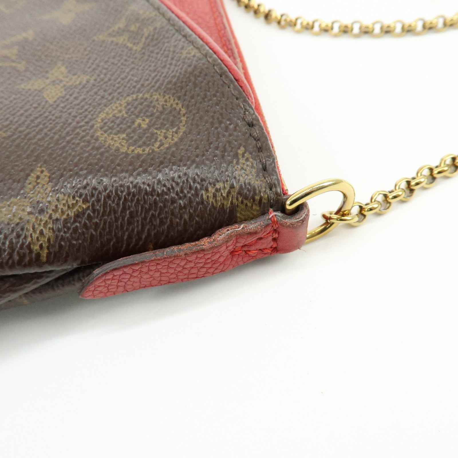 Louis Vuitton Monogram Pallas Clutch 2Way Bag Cerise M41638