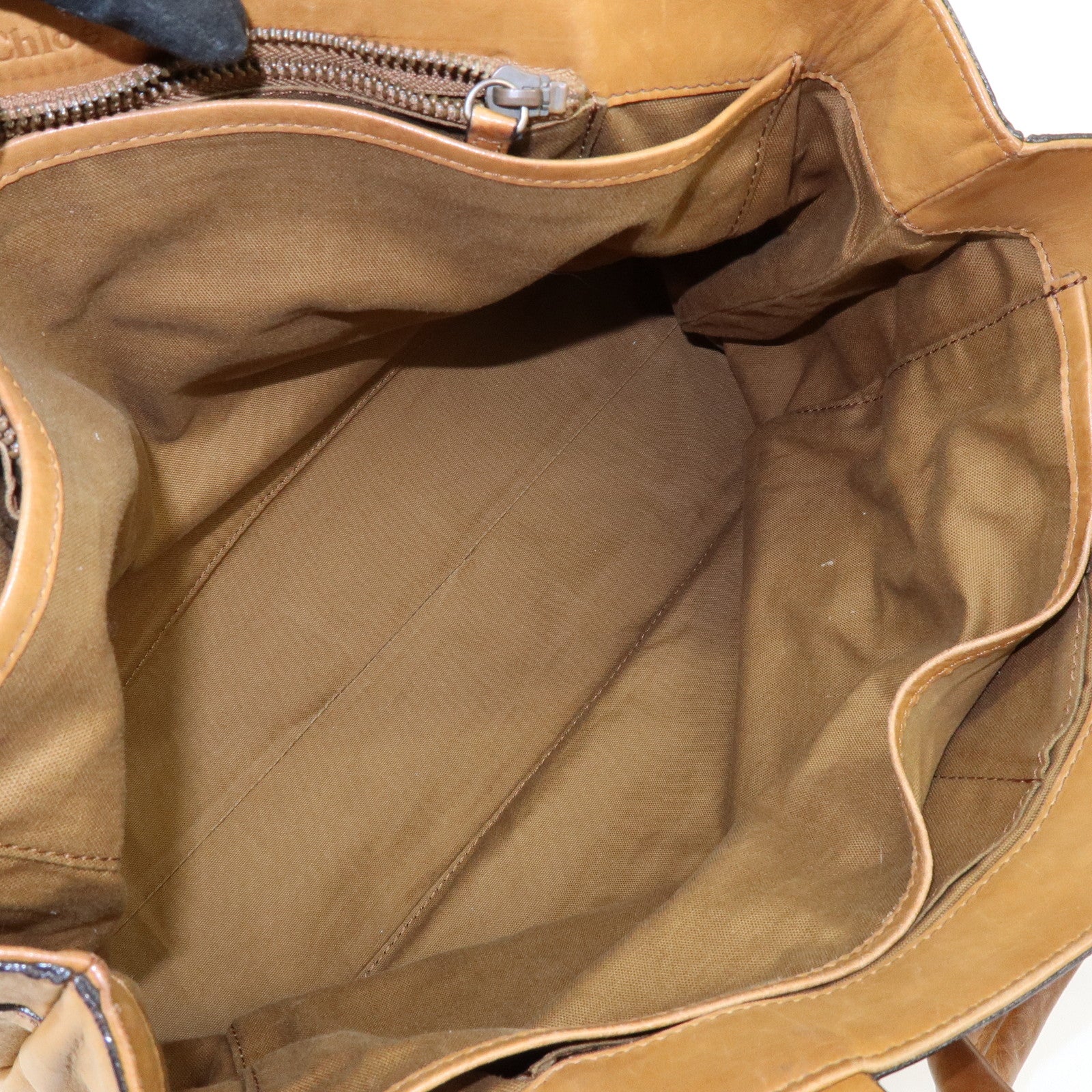 Chloe Maroquinerie Leather Tote Bag Shoulder Bag Hand Bag Brown